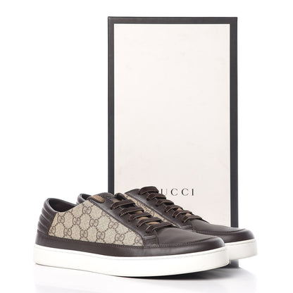 Gucci GG Supreme Monogram Men's Low Top Sneakers 10.5 Brown 14 of 14