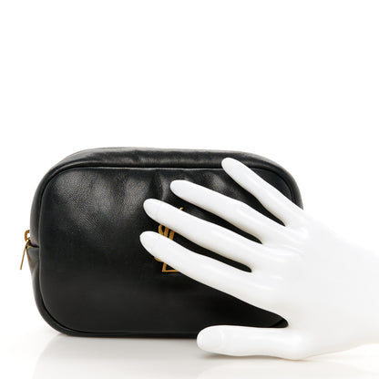 Saint Laurent Lambskin Calypso Cosmetic Case Black 2 of 8