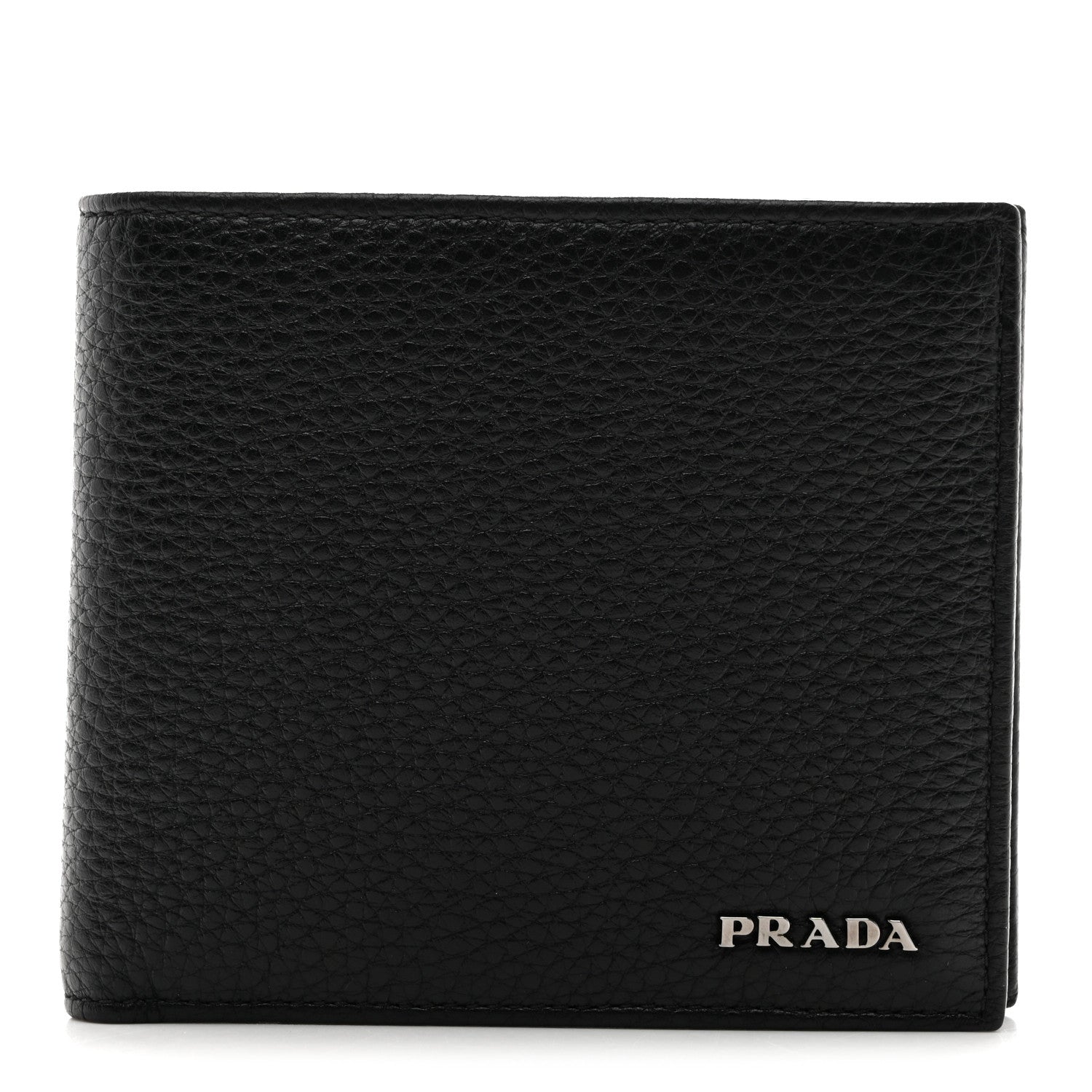 Prada Vitello Grain Bi-Fold Wallet Black 1 of 7