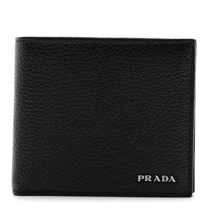 Prada Vitello Grain Bi-Fold Wallet Black 1 of 7
