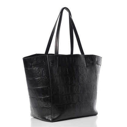 Celine Crocodile Embossed Calfskin Small Belt Cabas Phantom Black 3 of 12