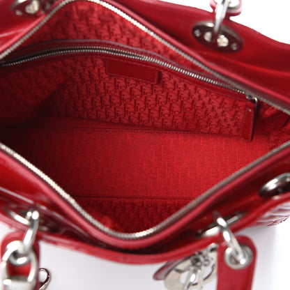 Christian Dior Patent Cannage Large Lady Dior Red 5 of 9