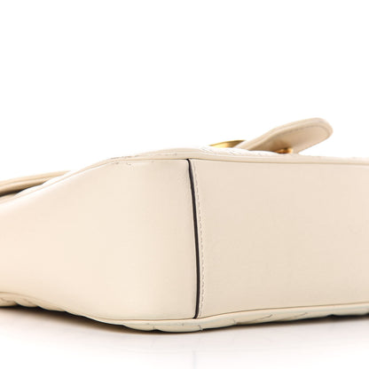 Gucci Calfskin Matelasse Small GG Marmont Shoulder Bag White 7 of 11