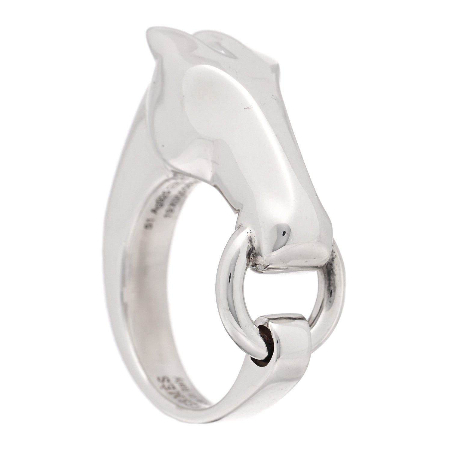 Hermes Sterling Silver PM Galop Ring 51 5.75 1 of 6