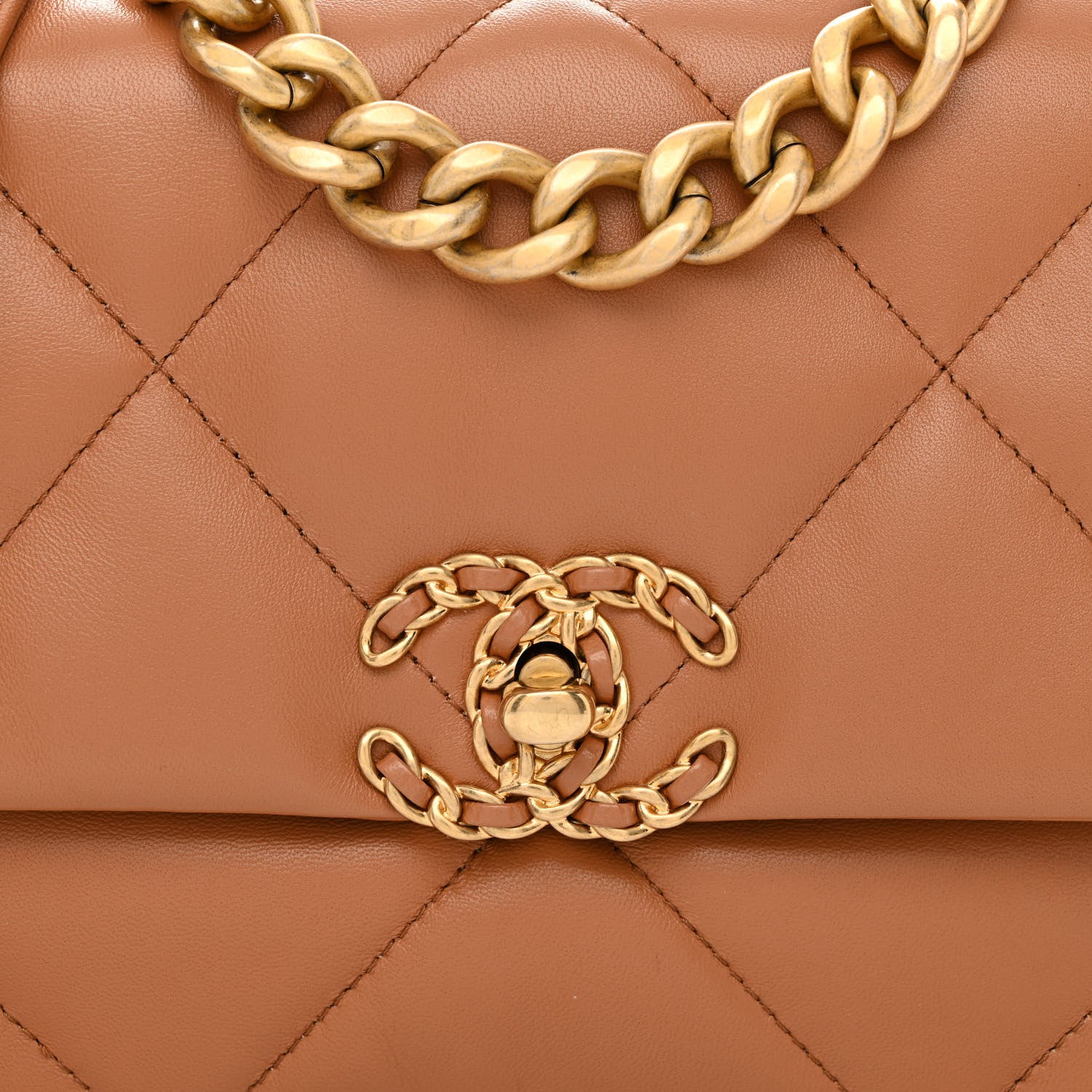 Chanel Lambskin Quilted Medium Chanel 19 Flap Brown 8 of 11
