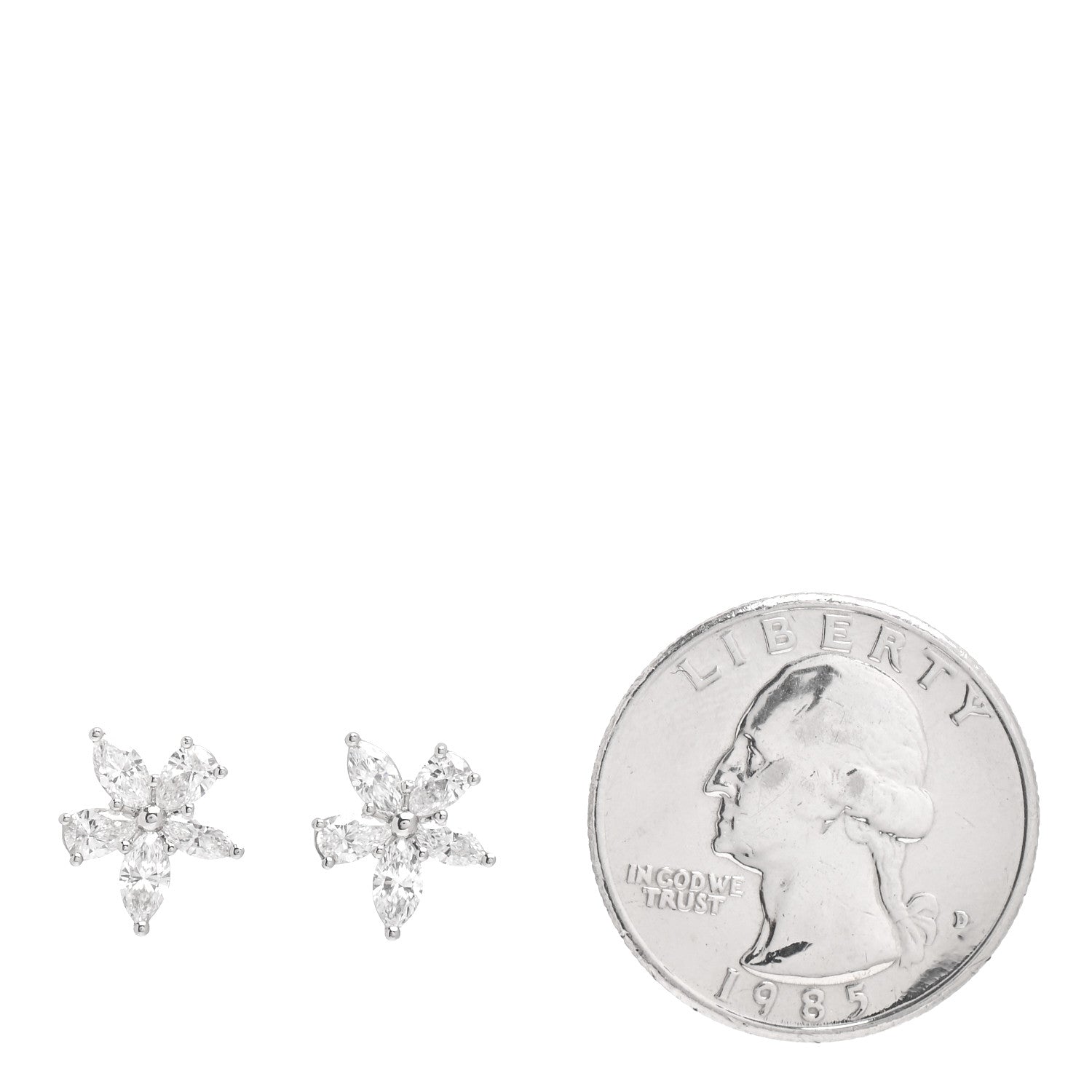 Tiffany Platinum Diamond Medium Victoria Mixed Cluster Earrings 2 of 5