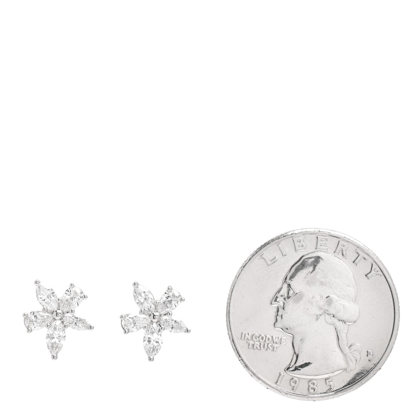 Platinum Diamond Medium Victoria Mixed Cluster Earrings