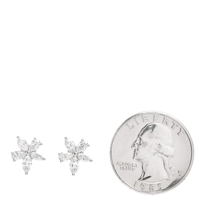 Tiffany Platinum Diamond Medium Victoria Mixed Cluster Earrings 2 of 4