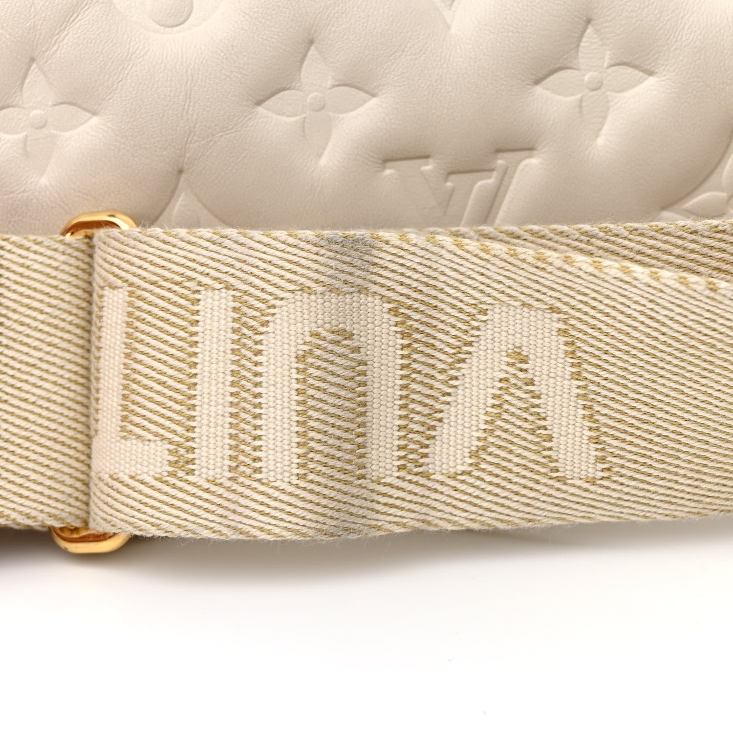 Louis Vuitton Lambskin Embossed Monogram Coussin PM Beige Cream 16 of 18