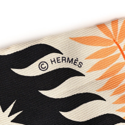 Hermes Silk Le Charme D Orphee Twilly Black Orange Creme 4 of 4