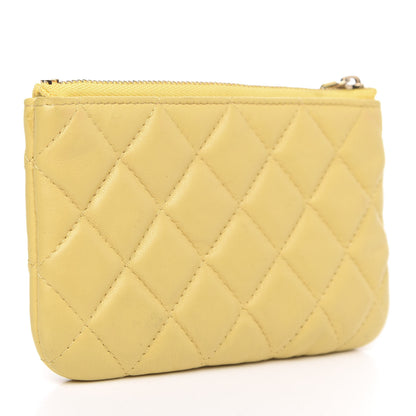 Chanel Lambskin Quilted Small Cosmetic Case Yellow 2 of 7