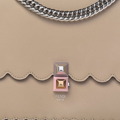 Fendi Vitello Baltico Scalloped Studded Kan I Shoulder Bag Amido 16 of 16