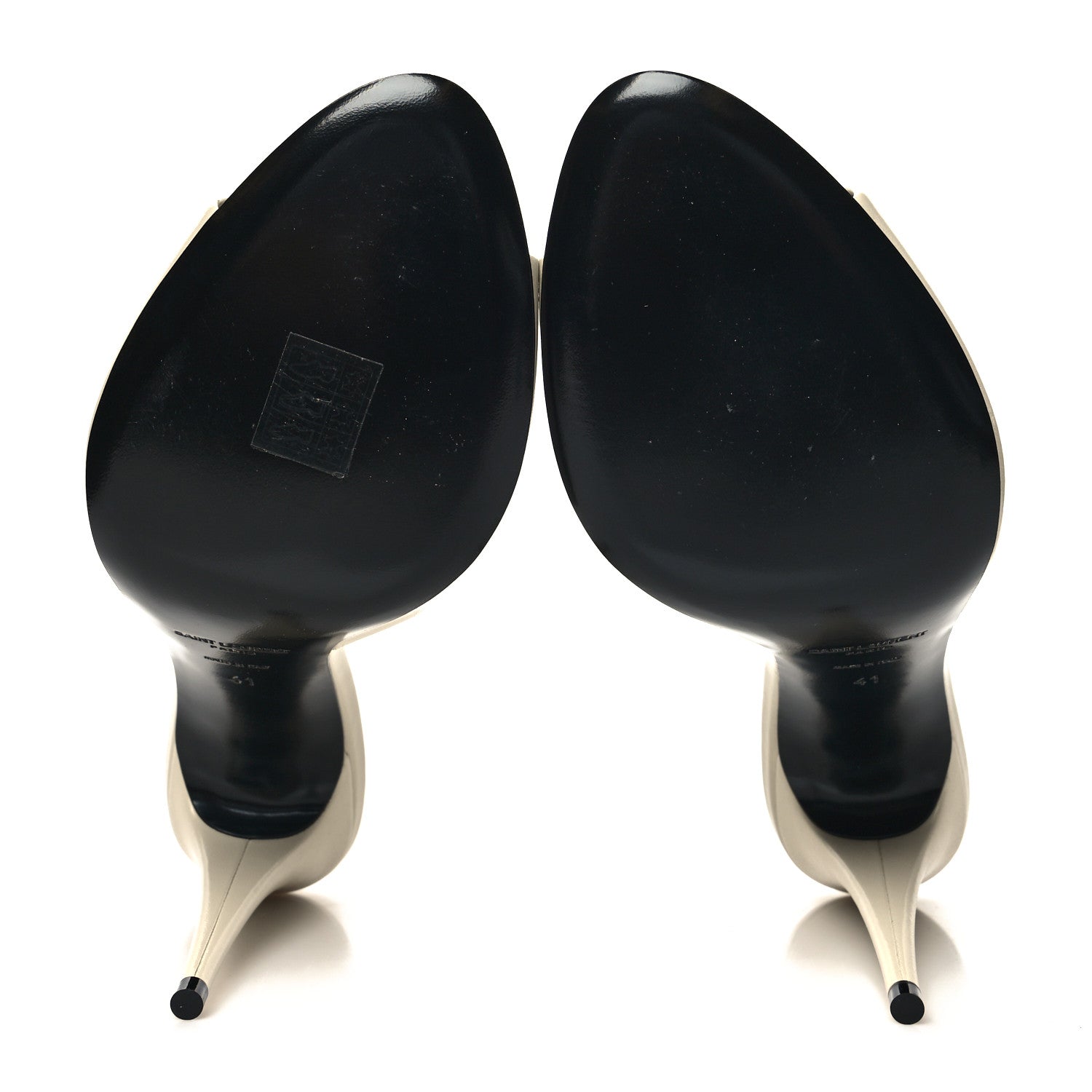 Saint Laurent Calfskin New Belfagor 110mm Mules 41 Pearl 5 of 9