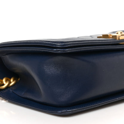 Chanel Lambskin Quilted Medium Boy Flap Dark Navy 8 of 10