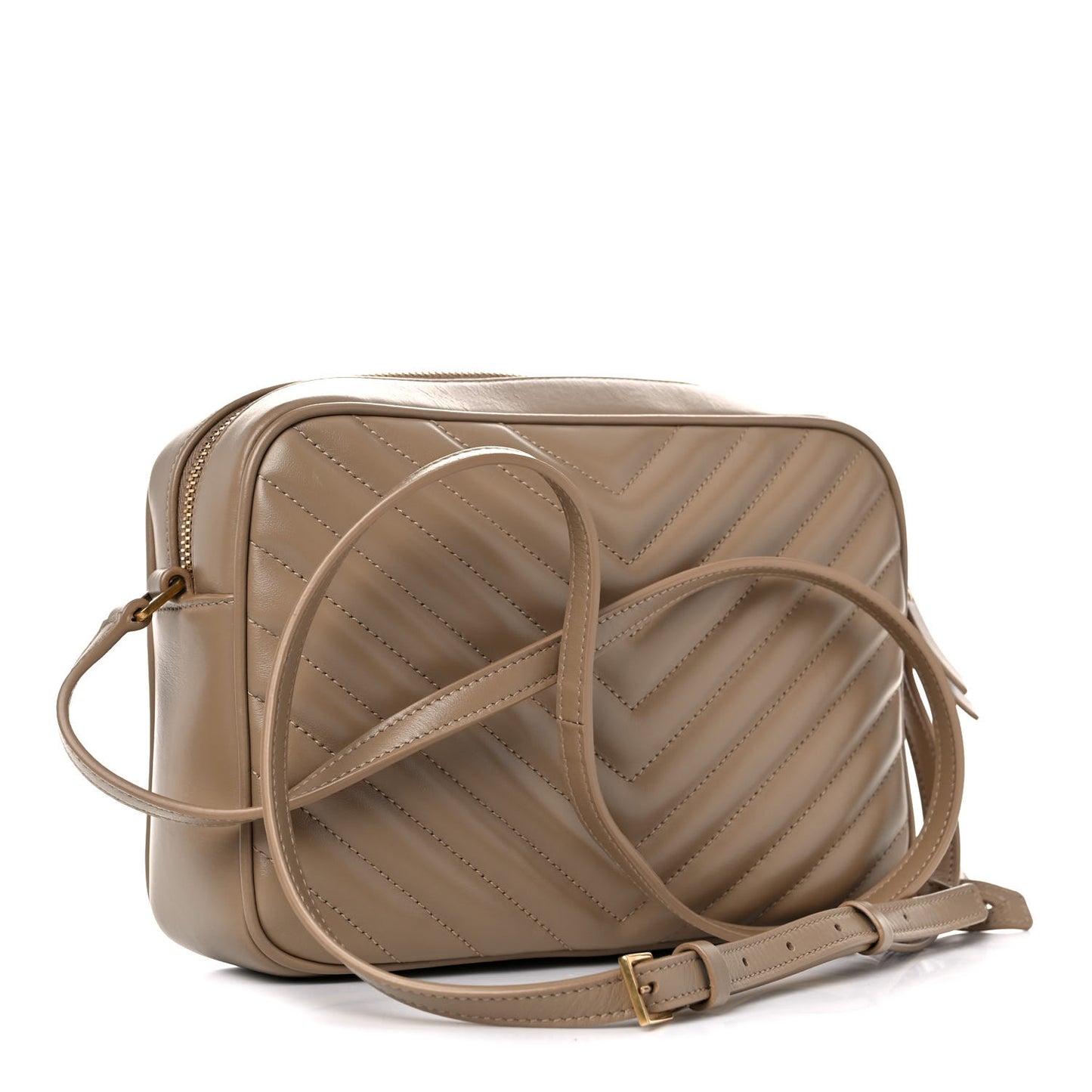 Calfskin Matelasse Monogram Lou Camera Bag Dark Beige