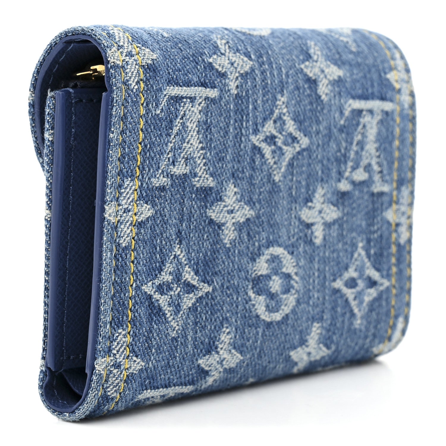 Louis Vuitton Denim Amelia Compact Wallet Blue 3 of 6