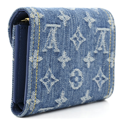 Louis Vuitton Denim Amelia Compact Wallet Blue 3 of 6