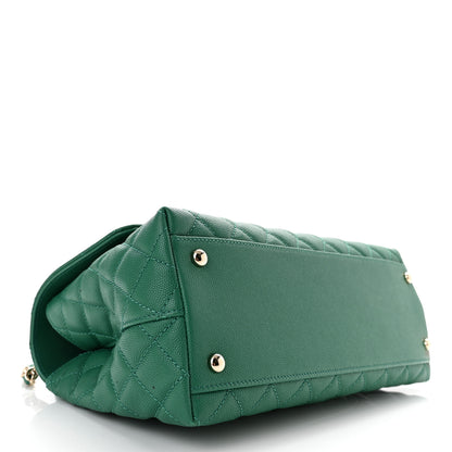 Chanel Caviar Quilted Small Coco Handle Flap Green 4 of 10
