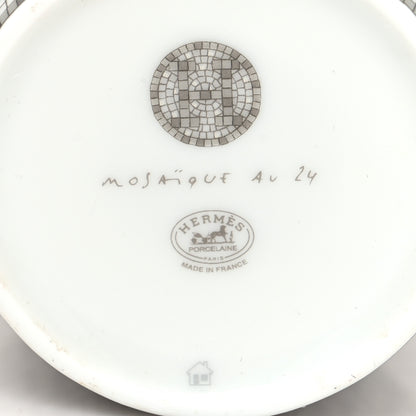Hermes Porcelain Mosaique Au 24 Porcelain Candle Tumbler Platinum 6 of 7
