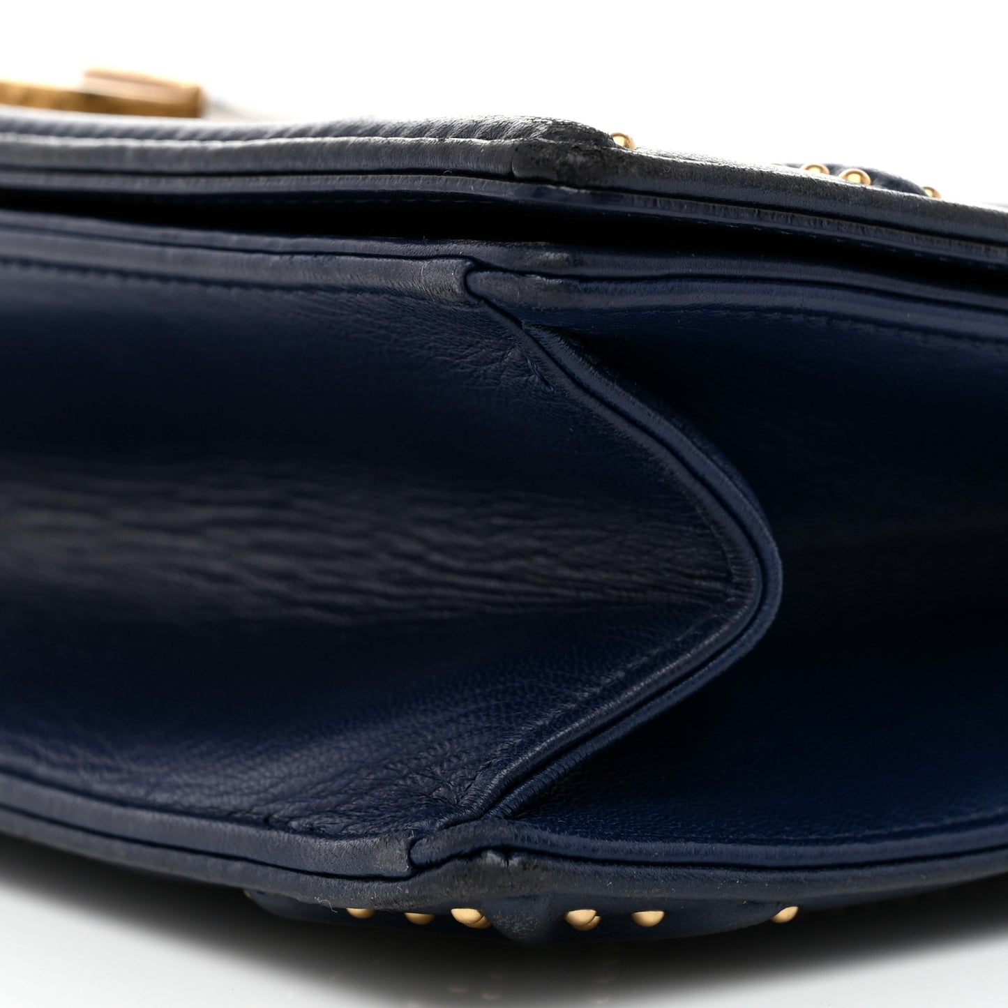 Lambskin Studded Medium Diorama Flap Bag Navy Blue