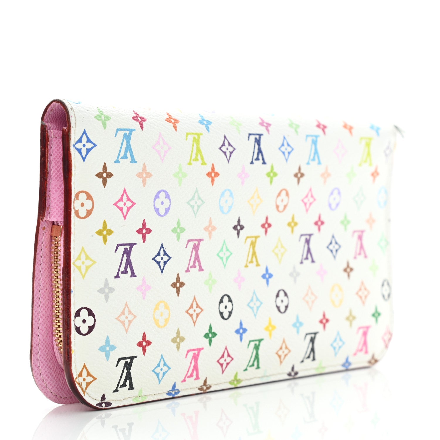Louis Vuitton Monogram Multicolor Insolite Wallet White Litchi 3 of 12