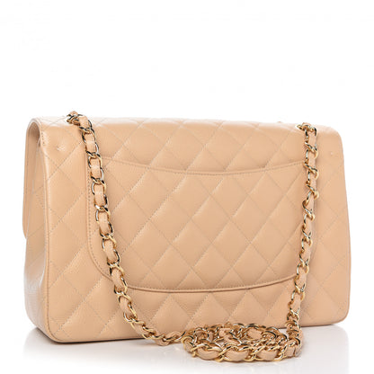 Chanel Caviar Quilted Jumbo Double Flap Light Beige 3 of 10