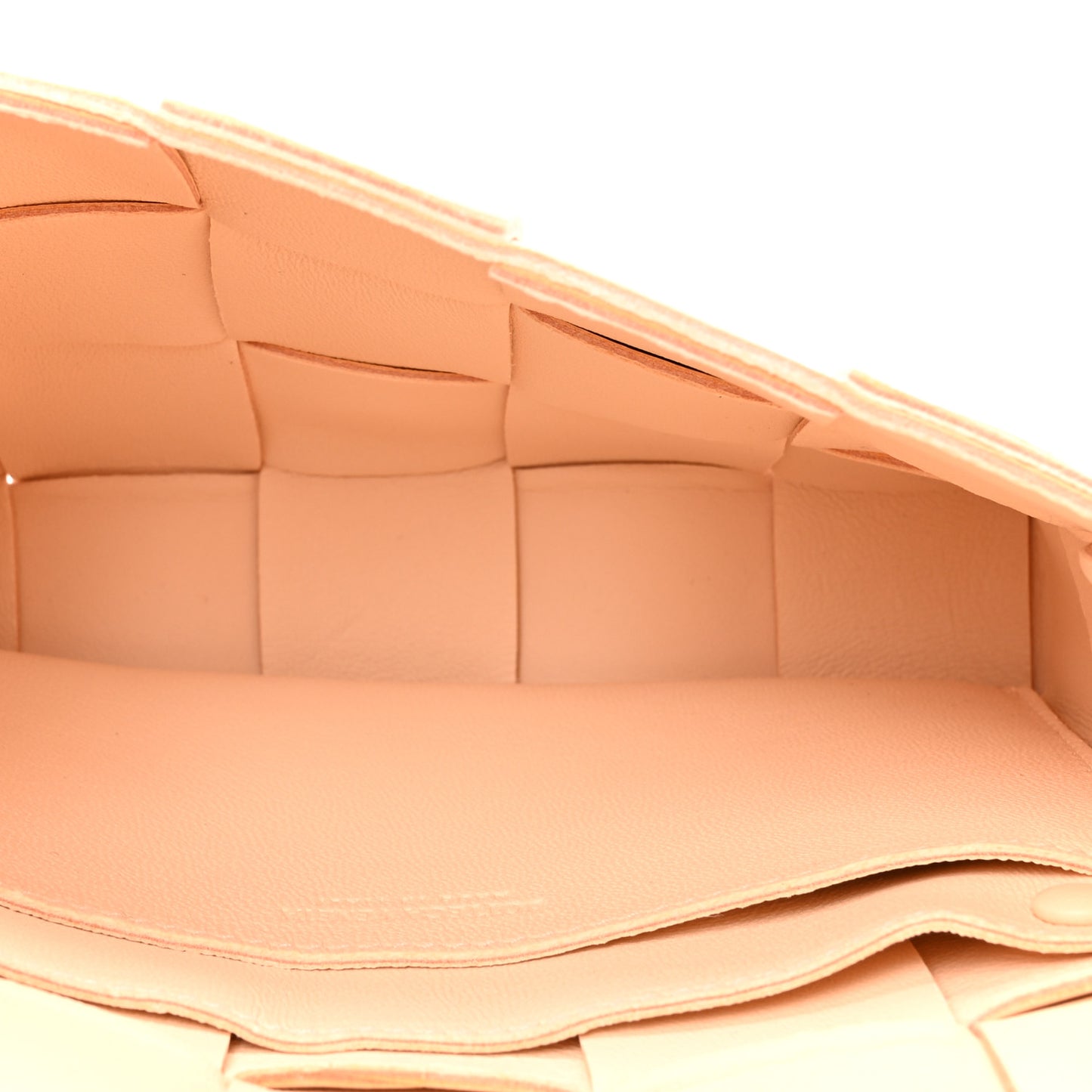 Lambskin Maxi Intrecciato Small Cassette Crossbody Bag Macaroon