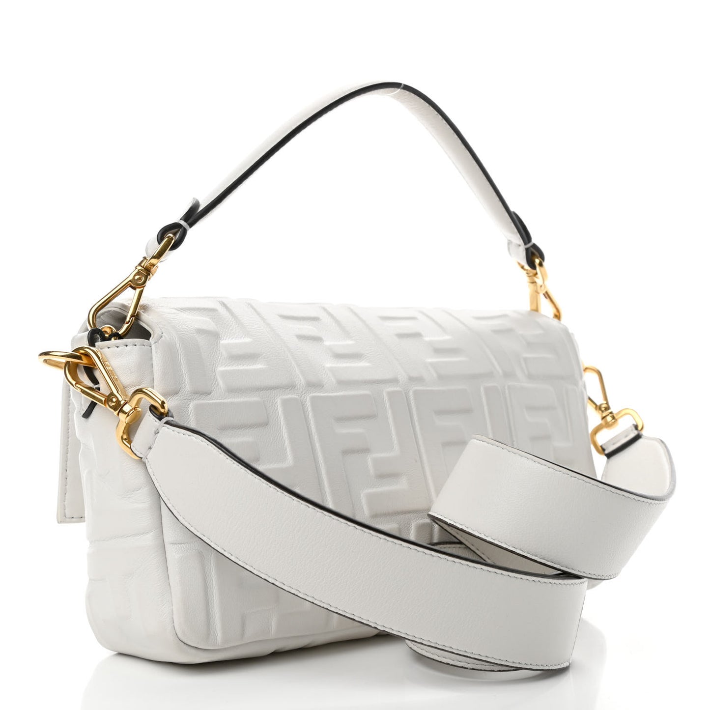 Nappa FF 1974 Embossed Baguette White