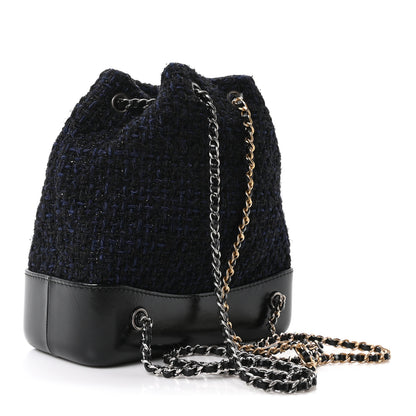 Chanel Tweed Calfskin Quilted Gabrielle Backpack Blue Multicolor 3 of 10