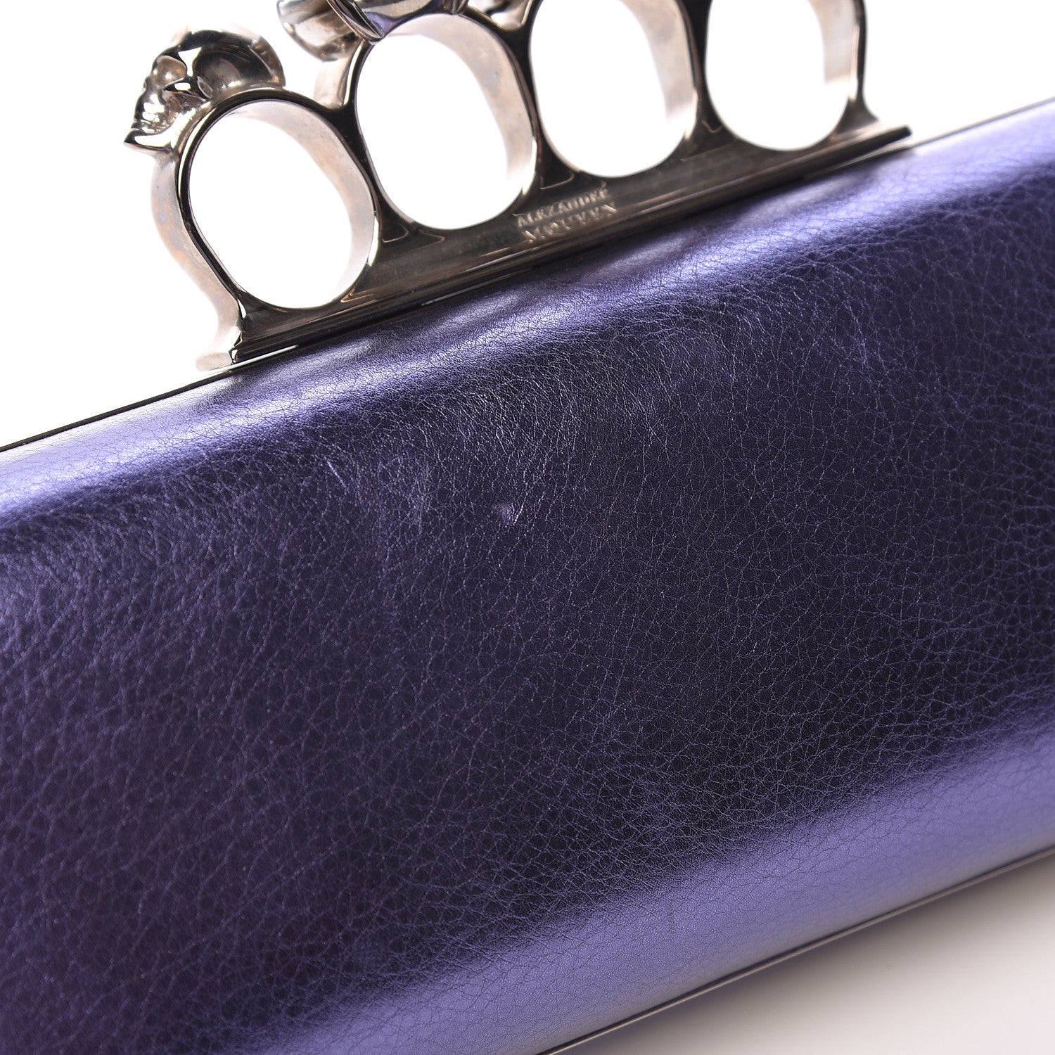 Alexander McQueen Metallic Nappa Knucklebox Clutch Purple 12 of 15