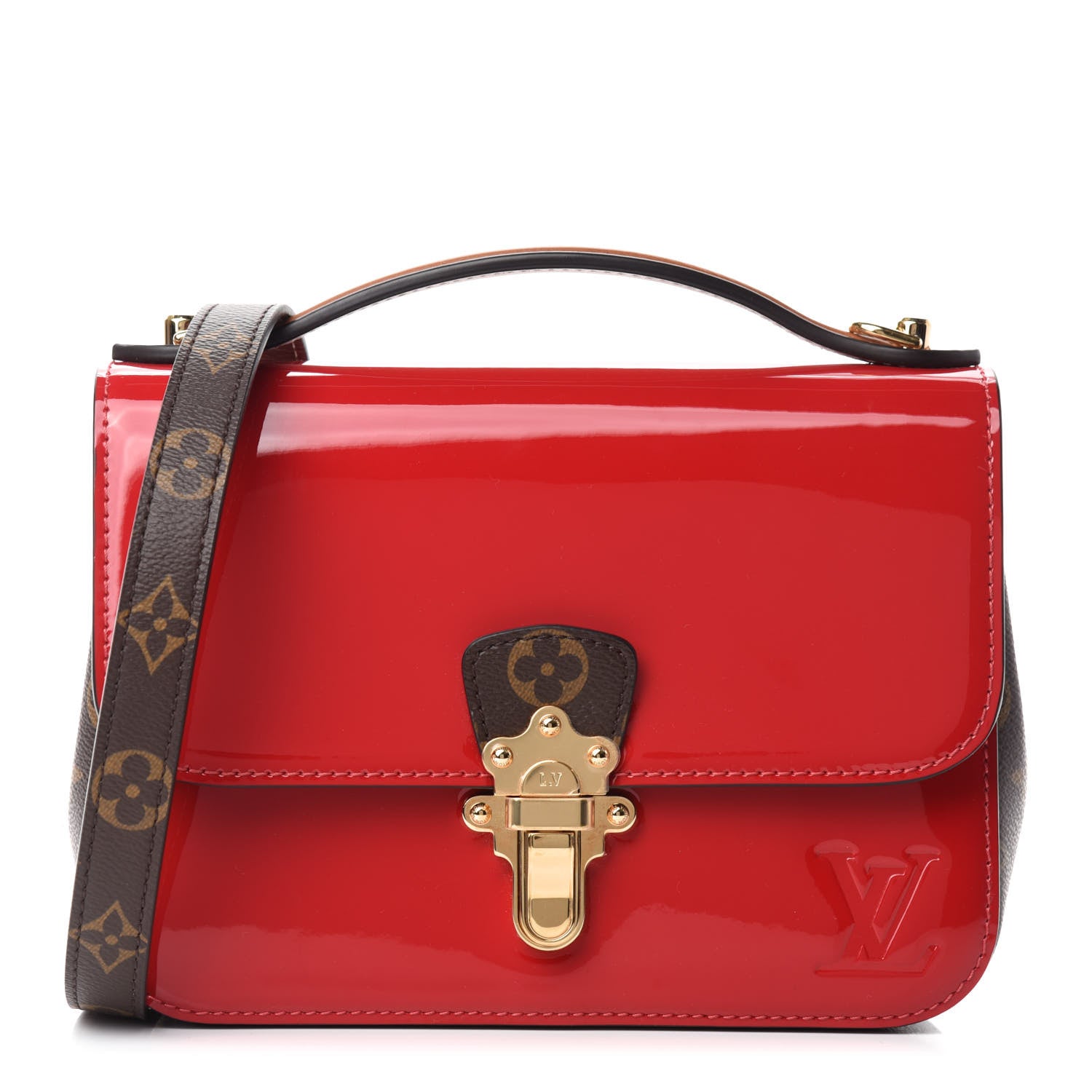 Louis Vuitton Patent Calfskin Monogram Cherrywood BB Scarlet 1 of 11