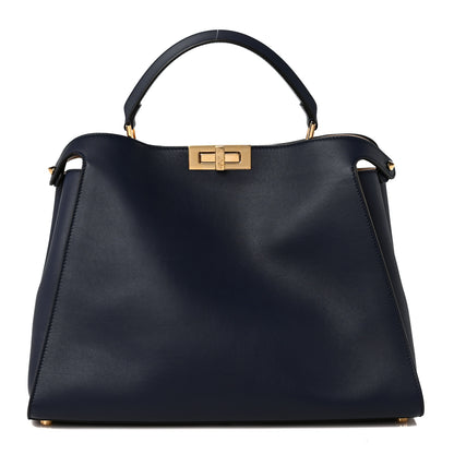 Fendi Vitello Large Peekaboo Iconic Essentially Satchel Blue 1 of 9