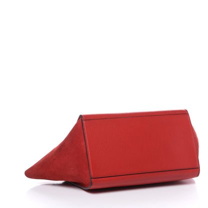 Celine Drummed Calfskin Suede Small Trapeze Coquelicot 5 of 17