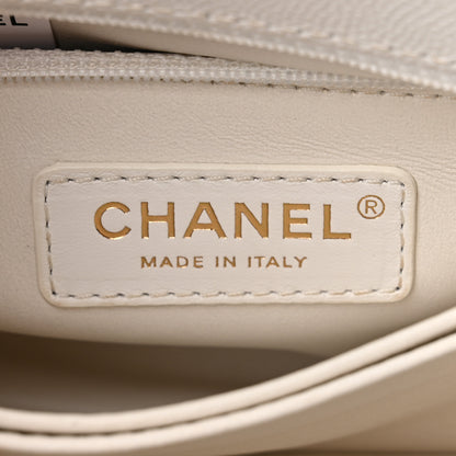 Chanel Caviar Quilted Mini Coco Handle Flap White 5 of 10