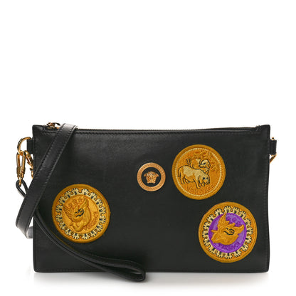Versace Nappa La Medusa Lunar New Year Patches Crossbody Pouch Black 1 of 9