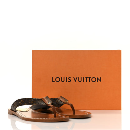 Louis Vuitton Monogram Sunny Flat Thong Sandals 35 Brown 9 of 9