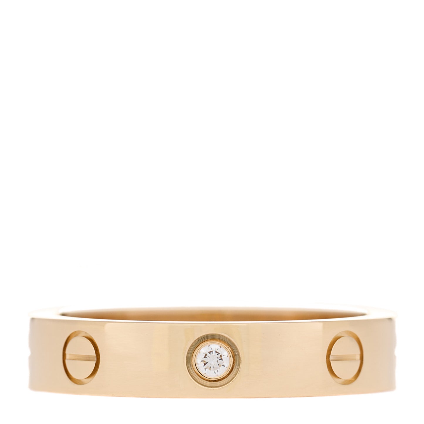 18K Yellow Gold Diamond 4mm LOVE Wedding Band Ring 54 6.75
