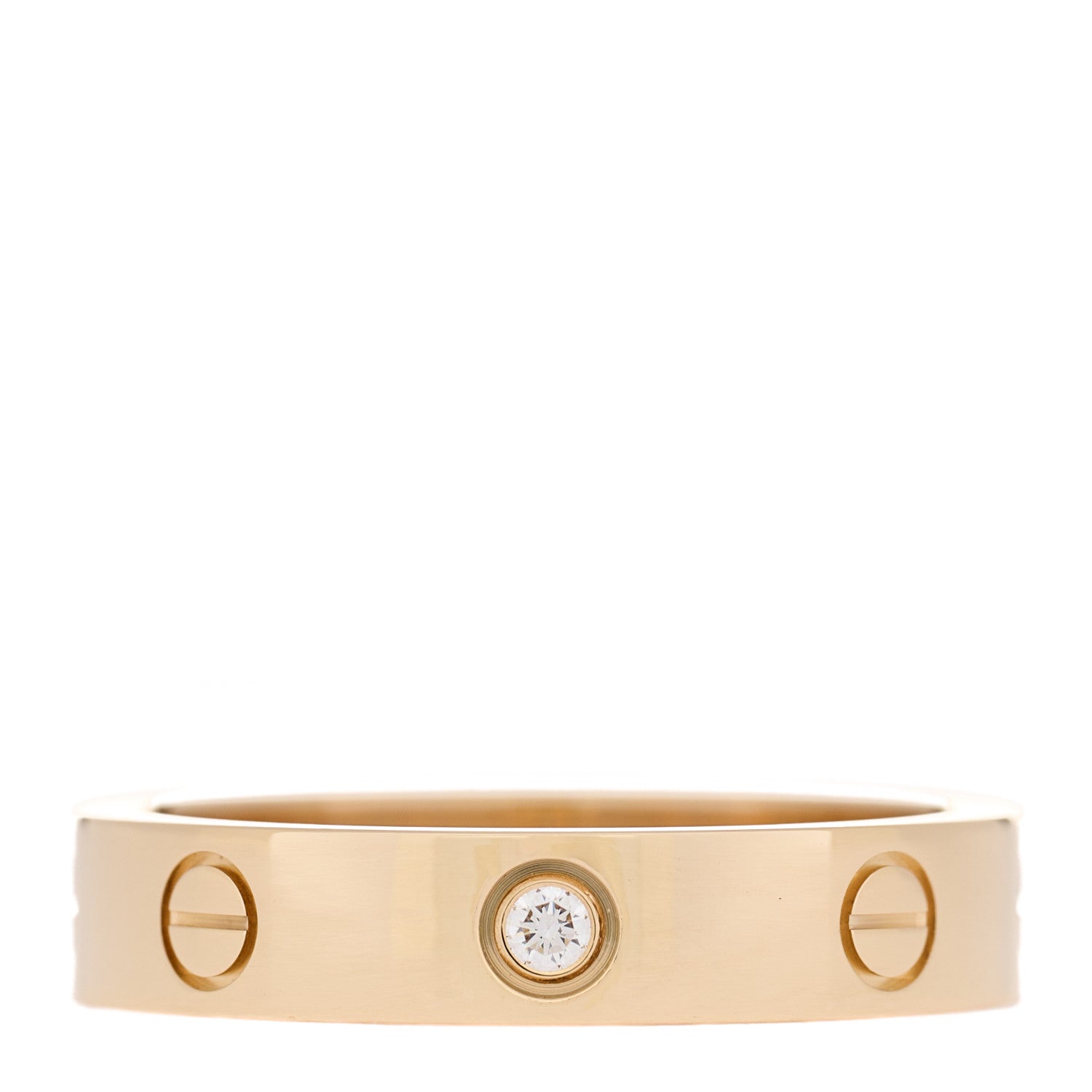 Cartier 18K Yellow Gold Diamond 4mm LOVE Wedding Band Ring 54 6.75 1 of 4