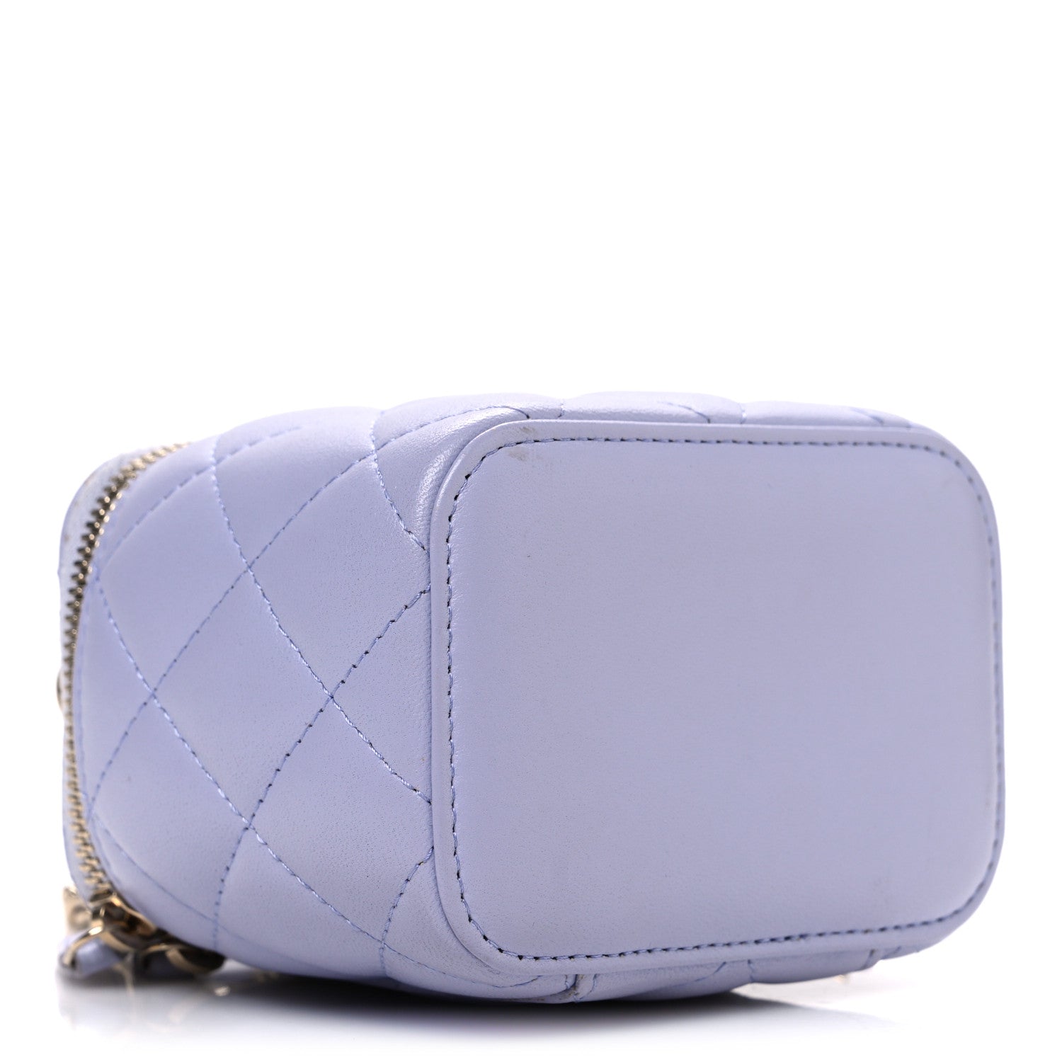 Chanel Lambskin Quilted Top Handle Mini Vanity Case With Chain Lilac 4 of 11
