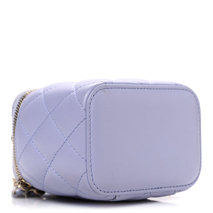 Chanel Lambskin Quilted Top Handle Mini Vanity Case With Chain Lilac 4 of 11