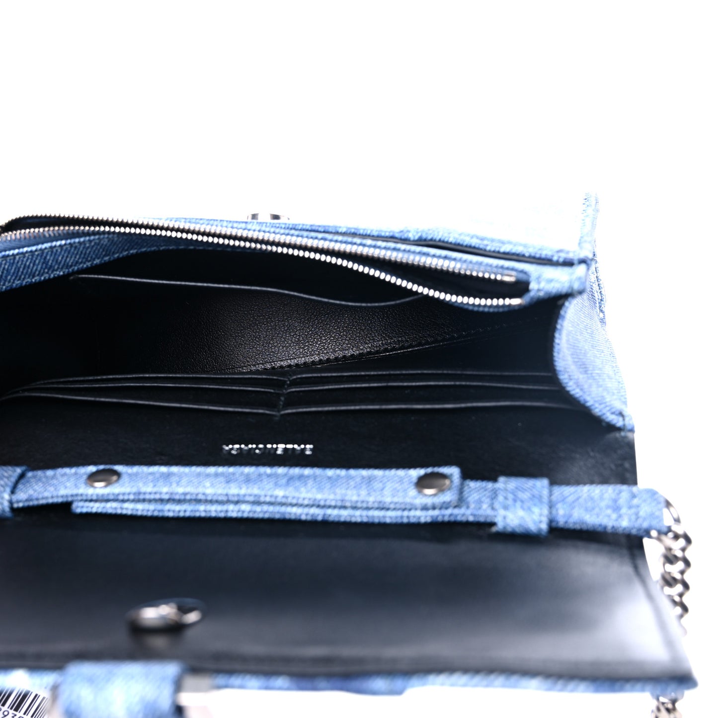 Nappa Denim Printed Hourglass Chain Bag Denim Blue