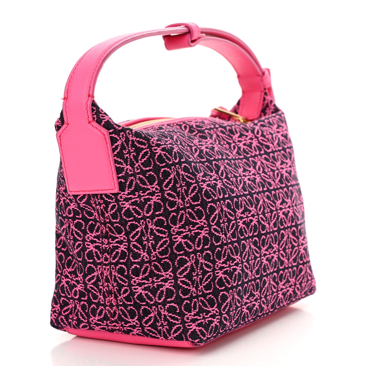 Loewe Jacquard Anagram Calfskin Small Cubi Bag Pink 3 of 12