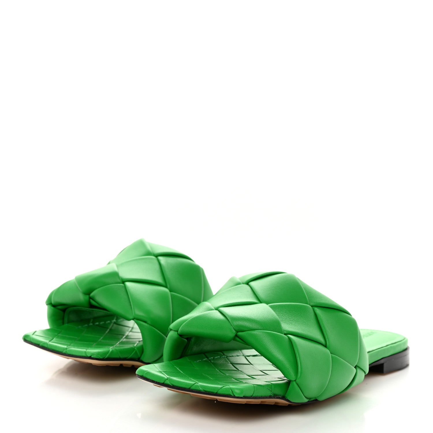Bottega Veneta Nappa Maxi Intrecciato Lido Flat Sandals 35 Grass 3 of 7