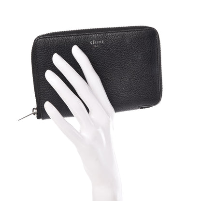 Celine Drummed Calfskin Zip Around Multifunction Wallet Black Citron 2 of 10
