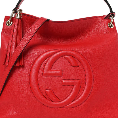 Gucci Pebbled Calfskin Large Soho Hobo Tabasco Red 8 of 10
