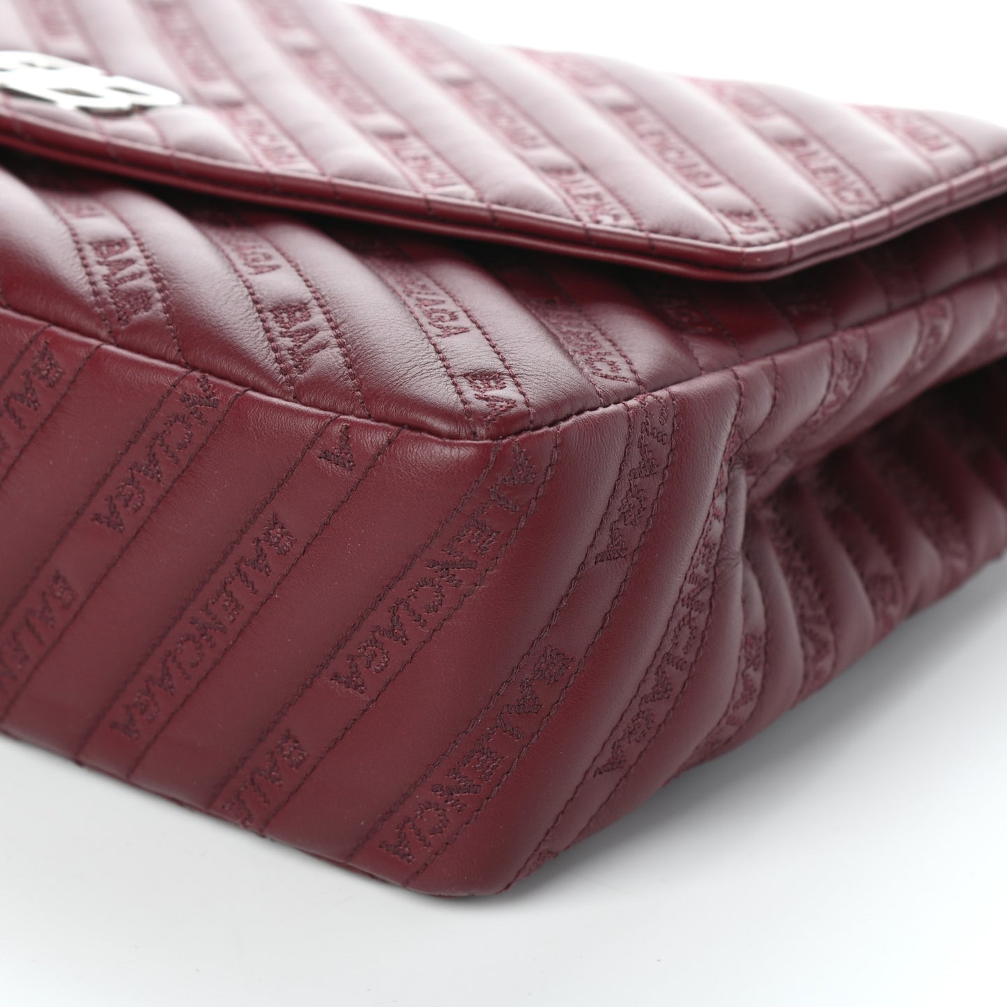 Calfskin Logo Matelasse Large BB Flap Chain Shoulder Bag Burgundy