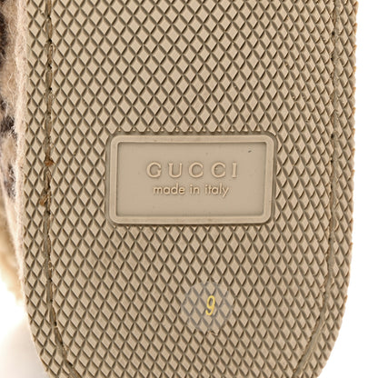 Gucci Covered Wool GG Monogram Mens Fria Horsebit Ankle Boots 9 Beige Ebony Butterscotch 8 of 9