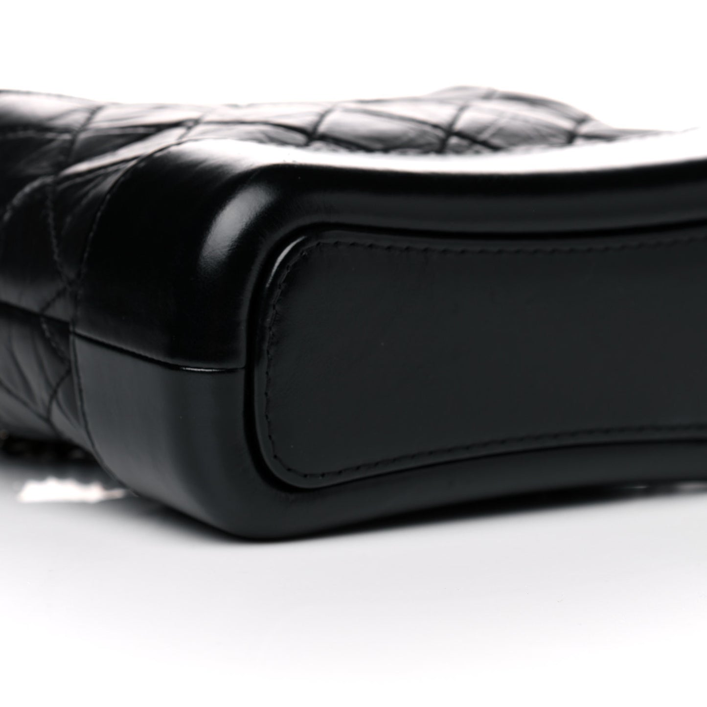 Aged Calfskin Quilted Small Gabrielle Hobo Black