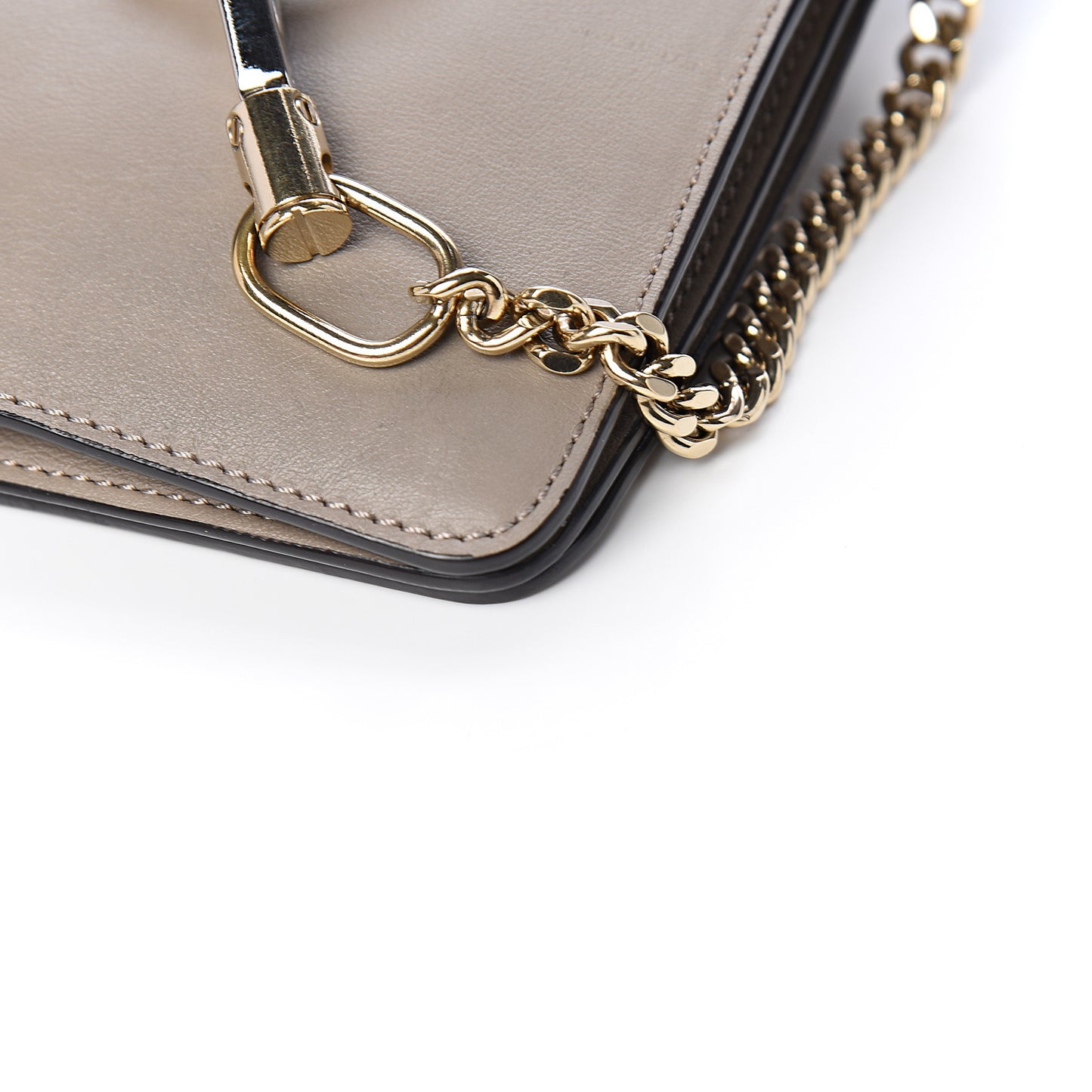Suede Calfskin Mini Faye Bracelet Bag Motty Grey