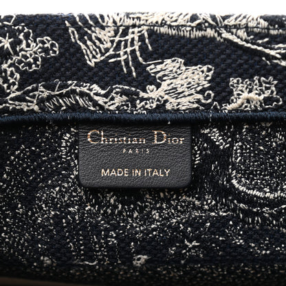 Christian Dior Canvas Embroidered Medium Toile De Jouy Reverse Book Tote Blue 6 of 10